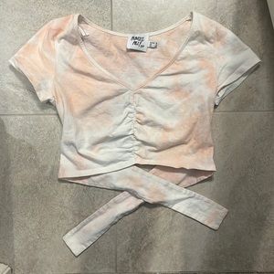 Princess Polly pink tye dye wrap shirt